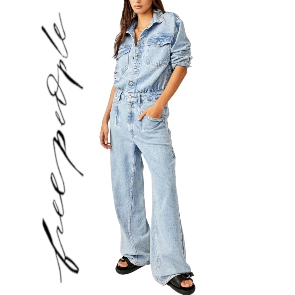FREE PEOPLE Touch The Sky One Piece Jumpsuit L NWT